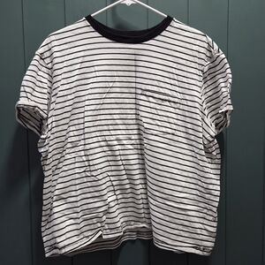 Classic Black and White Striped Men's Shirt